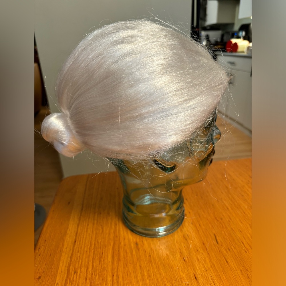 Silver / White Hair Bun Wig